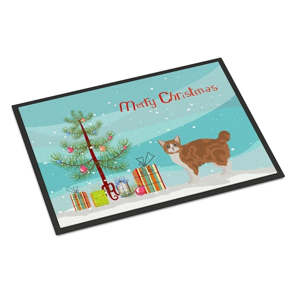 Carolines Treasures 18 x 27 in. Manx No.2 Cat Merry Christmas Indoor or Outdoor Mat CK4653MAT - main